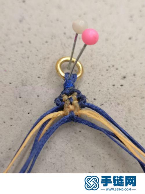 中国结蜡线金珠双面立体吊坠耳环的详细编制方法