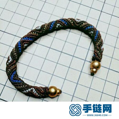 斜卷结粗项链的详细编制方法