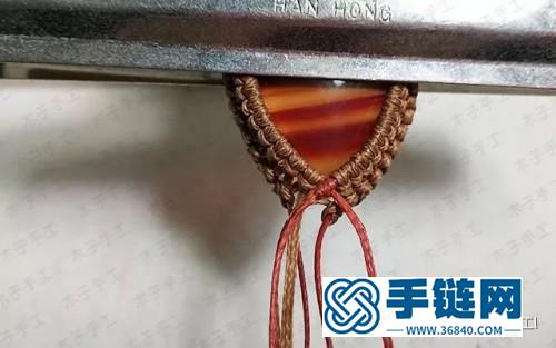 中国结扁蜡包石吊坠的详细制作步骤图