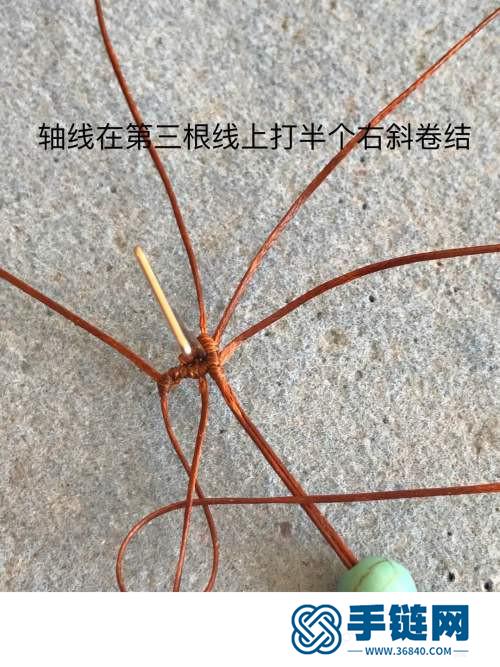 中国结绿松石小花耳环的详细制作图解