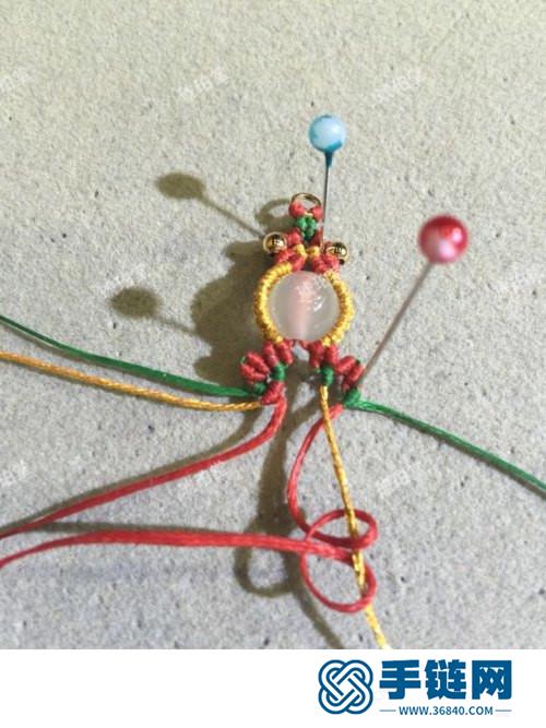 蜡线圣诞节铃铛耳环的制作图解
