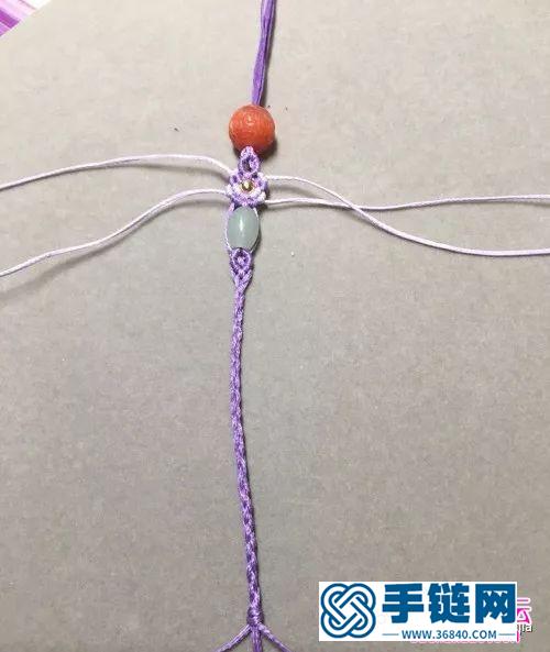扁蜡线南红回纹珠手绳的详细编制图解