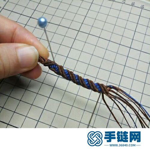斜卷结粗项链的详细编制方法