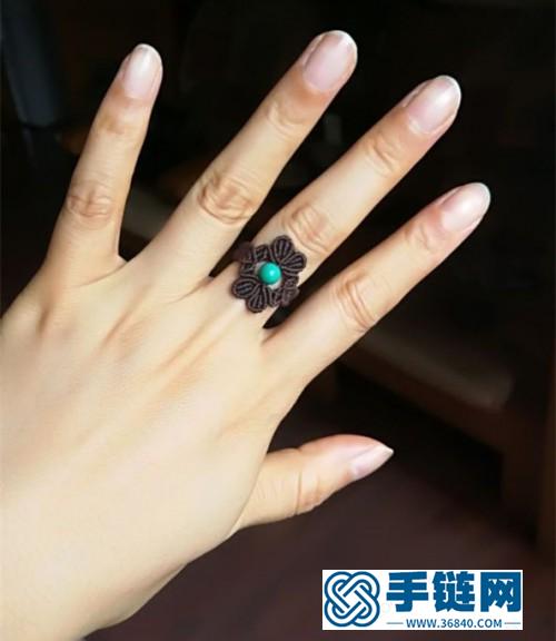 中国结扁蜡小花戒指的详细制作图解