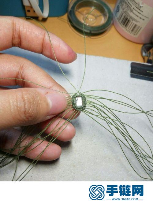 复古蜡线绳编包石金珠戒指的详细制作图解