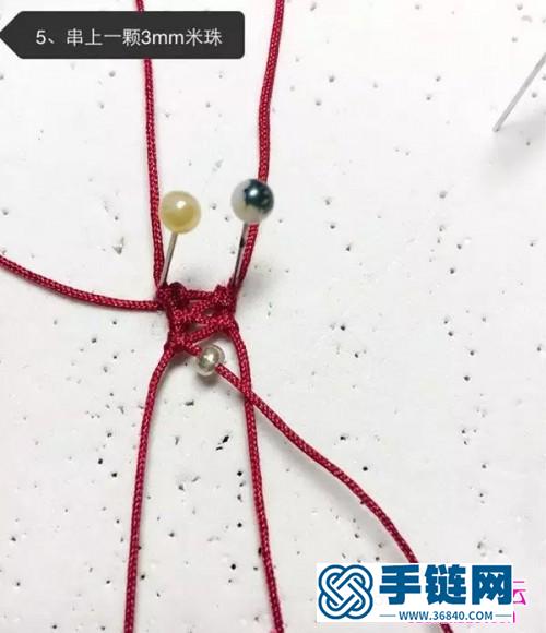 玉线绳编包宝石流苏车挂的详细制作图解