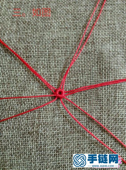 绳编五瓣葫芦小挂件的制作图解