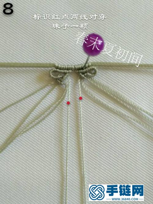 红绳串珠项链挂饰的编制教程