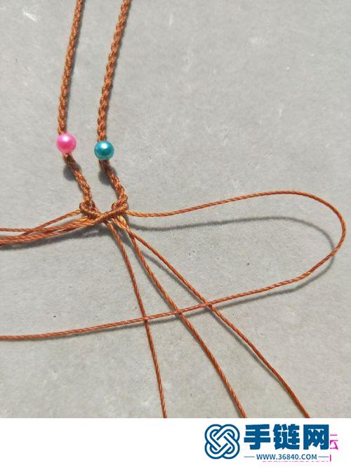 绳编圆蜡粉珠尾扣的详细制作图解
