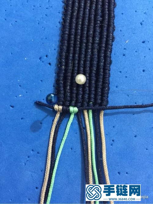 绳编中性风卷手环的编制方法