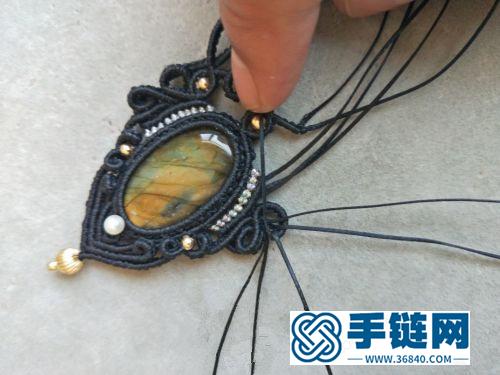 中国结扁蜡包拉长石项链的详细编制方法