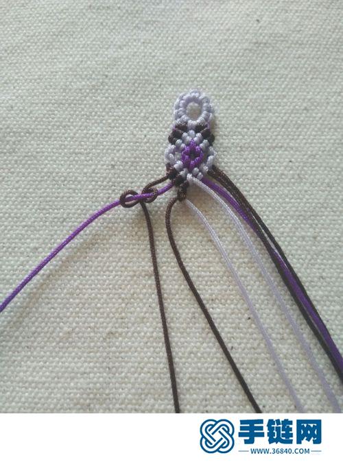中国结玉线拼色手绳的详细编制方法