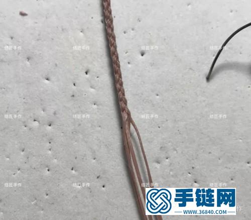 中国结扁蜡紫云母小清新手链花朵的详细制作图解