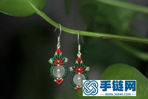 中国结蜡线大同玉银耳环的制作方法