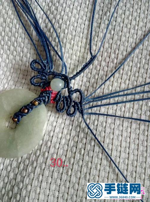 绳编南美扁蜡魅蓝平安扣项链的详细制作图解