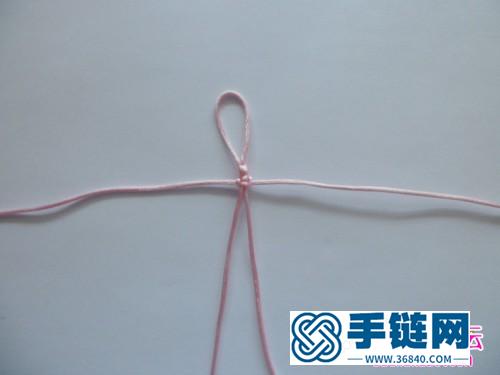 韩国丝串珠十字挂件的的编制教程