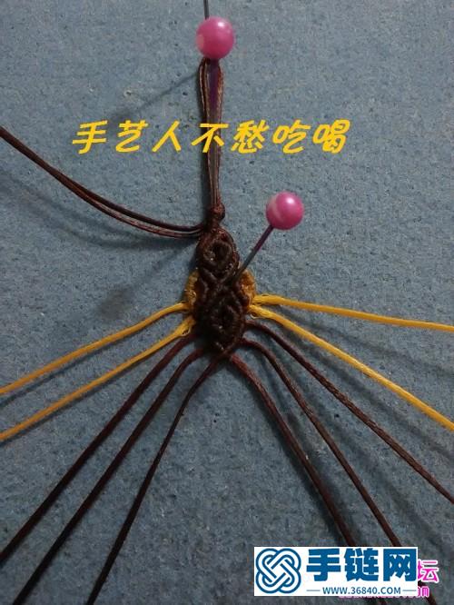 蜡线编织制作的玛瑙平安扣挂饰教程