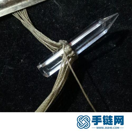 蜡线水晶六棱柱项链吊坠的详细制作图解