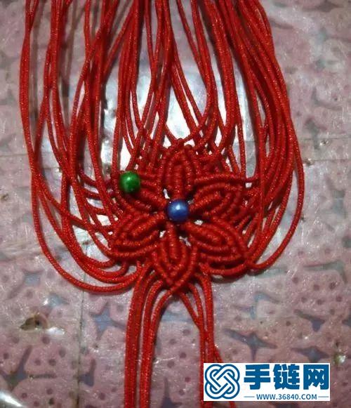 红绳中国结六芒星耳环的详细编制教程