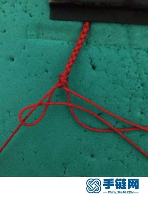 中国结玉线心形手链脚链的详细制作图解