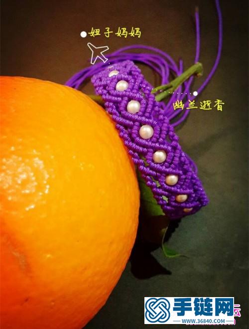 中国结编织紫色魅惑手绳的方法图解