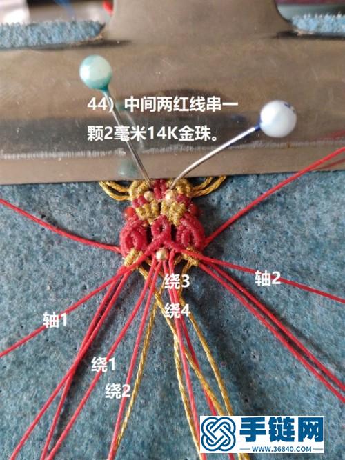 中国结蜡线红玛瑙翡翠金珠木簪步摇的详细制作教程