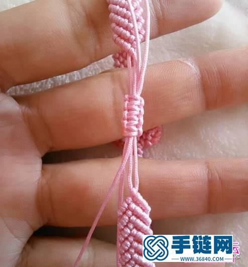 绳编双爱心手链的制作方法