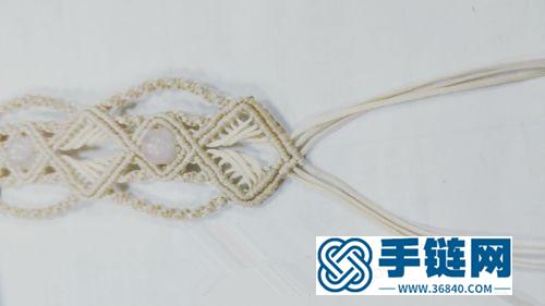 中国结扁蜡粉晶手链的详细编制方法