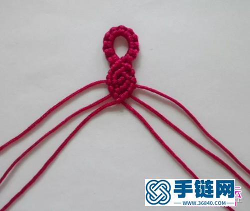 斜卷结加珠手链的编法