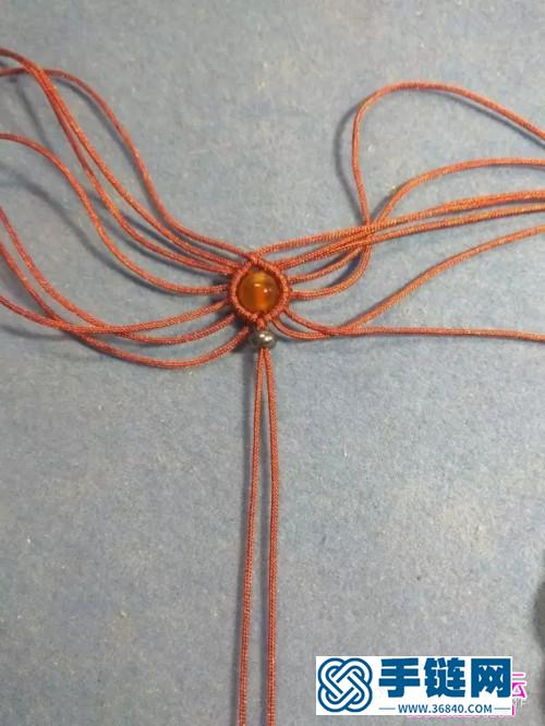 玉线绳编带孔石头吊坠项链扣头的制作图解