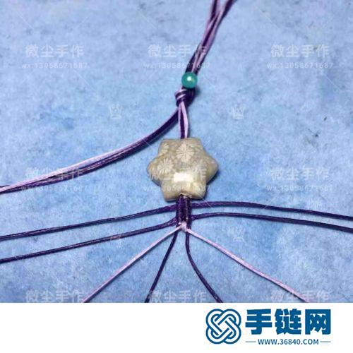 中国结南美扁蜡星星珊瑚玉手绳的详细编制方法