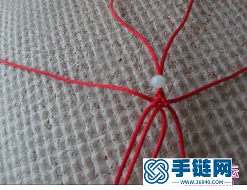 玉线和串珠编制四方手链的制作方法