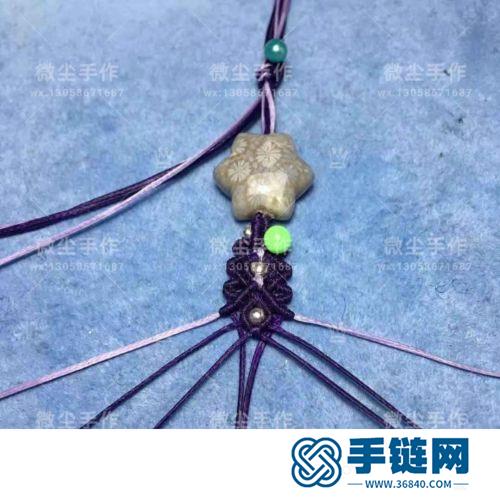 中国结南美扁蜡星星珊瑚玉手绳的详细编制方法