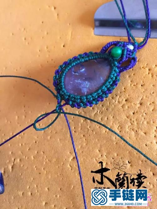绳编浅夏紫晶包石手链的详细制作图解