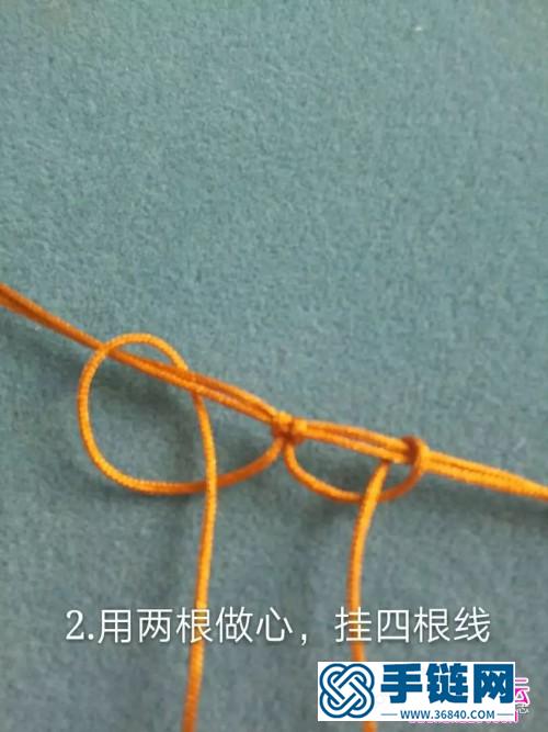 玉线叶子手绳的编织步骤图