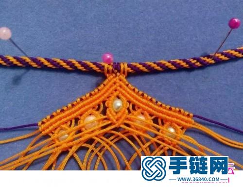绳编印度风挂珠项链的详细编制图解