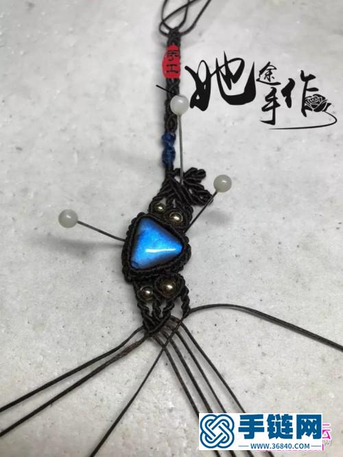 三角形拉长石包石手绳的详细编织图解