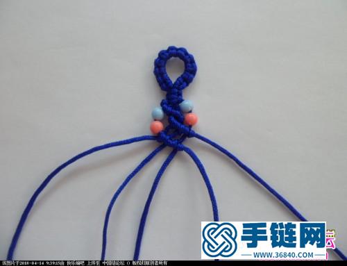 绳编玉线串珠手绳的编制教程