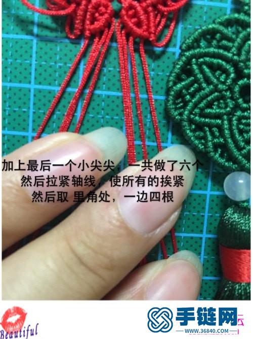 玉线编玉佩花型流苏挂件的详细制作教程