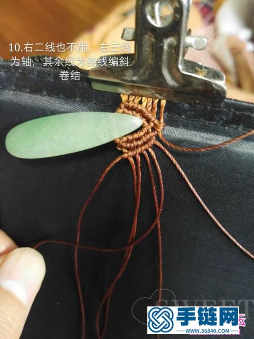 绳编绿坠儿毛衣链项链的详细编织教程