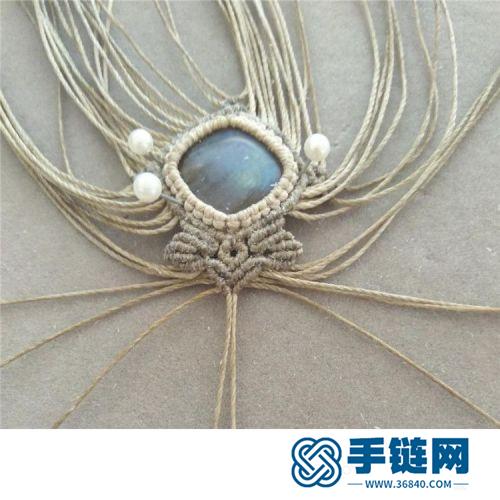 中国结蜡线包天然石项链吊坠的详细编制方法