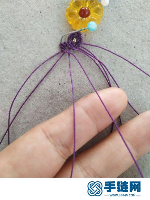 中国结蜡线蜜蜡花手绳的详细编制方法
