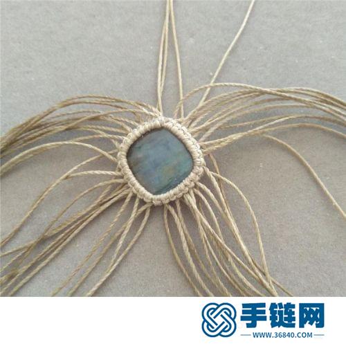 中国结蜡线包天然石项链吊坠的详细编制方法
