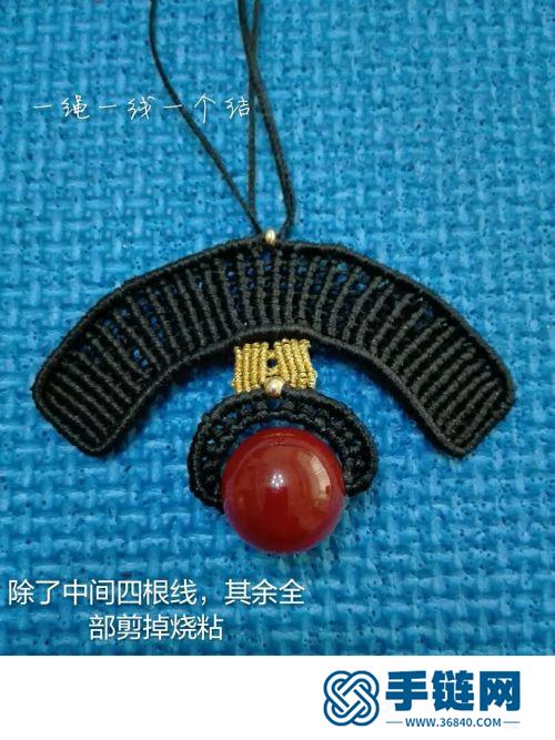 中国结蜡线旗头挂饰的详细编制方法