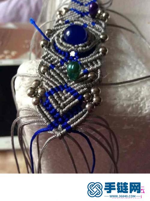 玉线绳编海蓝串珠手链的详细制作图解