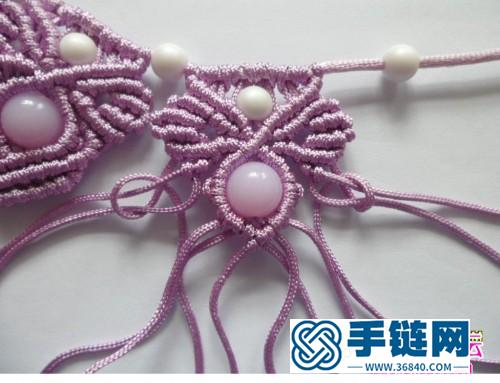 绳编串珠花边项链的详细编制教程