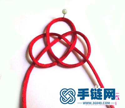红绳长形祥云结的编织教程
