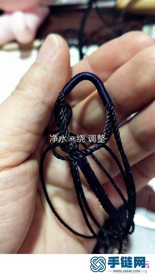 绳编双钱结长款项链绳的制作步骤图