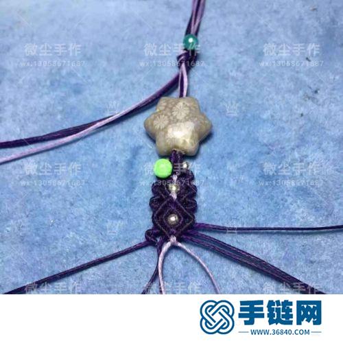 中国结南美扁蜡星星珊瑚玉手绳的详细编制方法