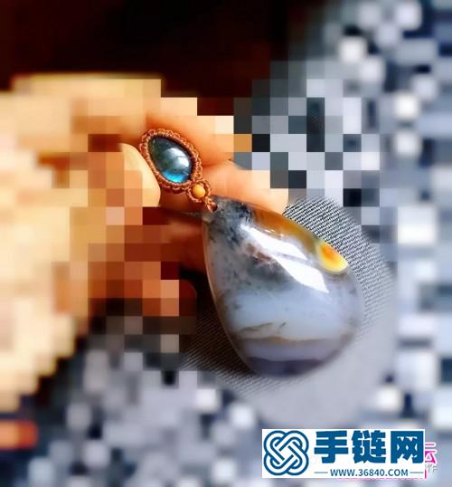 南美蜡线绳编带孔吊坠扣头的编制图解